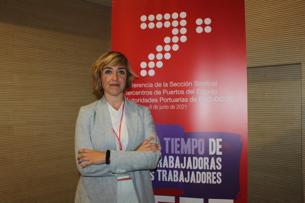 Soraya Daz, elegida nueva secretaria general en la 7 Conferencia de la Seccin Sindical Intercentros de Puertos en CCOO